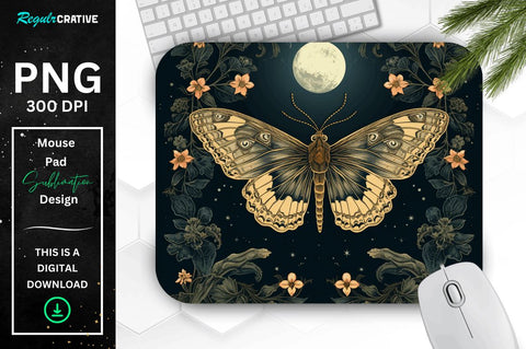 Vintage Night Moth Mouse pad Bundle Sublimation Regulrcrative 