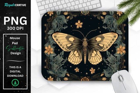 Vintage Night Moth Mouse pad Bundle Sublimation Regulrcrative 