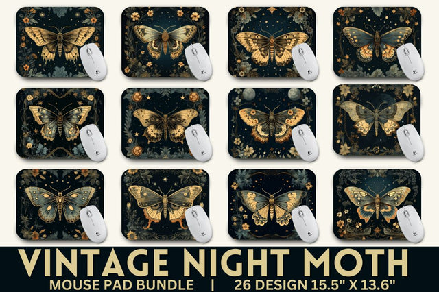 Vintage Night Moth Mouse pad Bundle Sublimation Regulrcrative 