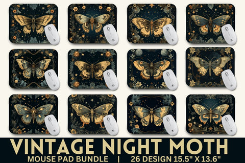 Vintage Night Moth Mouse pad Bundle Sublimation Regulrcrative 