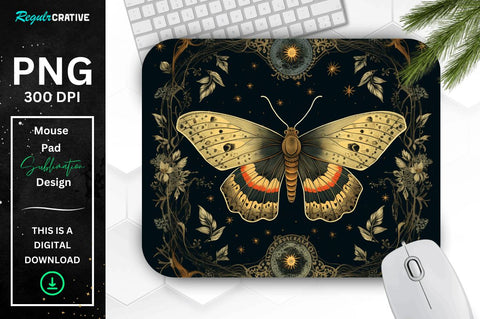 Vintage Night Moth Mouse pad Bundle Sublimation Regulrcrative 