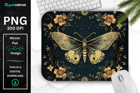 Vintage Night Moth Mouse pad Bundle Sublimation Regulrcrative 