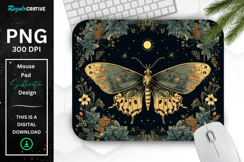 Vintage Night Moth Mouse pad Bundle Sublimation Regulrcrative 
