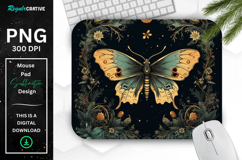 Vintage Night Moth Mouse pad Bundle Sublimation Regulrcrative 