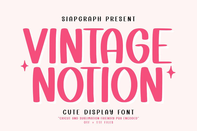 Vintage Notion - Cute and Fun Display Font Font Masyafi Studio 