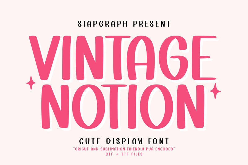 Vintage Notion - Cute and Fun Display Font Font Masyafi Studio 