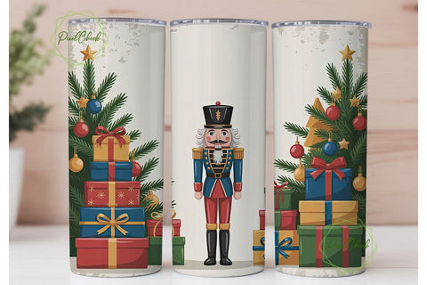 Vintage Nutcracker 20oz Tumbler Wrap Sublimation PixelChick 