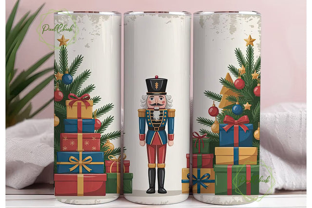 Vintage Nutcracker 20oz Tumbler Wrap Sublimation PixelChick 