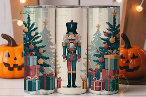 Vintage Nutcracker 20oz Tumbler Wrap Sublimation PixelChick 