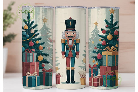 Vintage Nutcracker 20oz Tumbler Wrap Sublimation PixelChick 