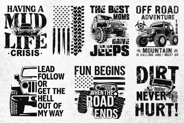Vintage Off Road T-Shirt Design Bundle SVG DesignDestine 