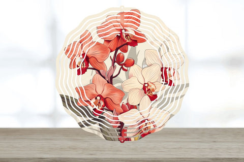 Vintage Orchid Flowers Wind Spinner Sublimation Regulrcrative 