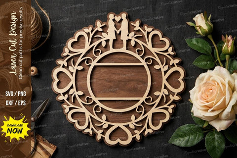Vintage Ornamental Circular Frame – Intricate Laser Cut Wooden SVG Design SVG Regulrcrative 