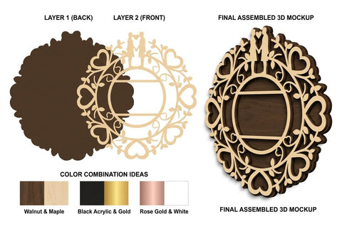 Vintage Ornamental Circular Frame – Intricate Laser Cut Wooden SVG Design SVG Regulrcrative 