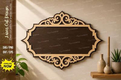 Vintage Ornamental Frame laser Cut svg Cutting file SVG Regulrcrative 