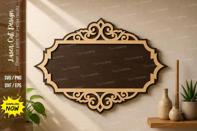 Vintage Ornamental Frame laser Cut svg Cutting file SVG Regulrcrative 