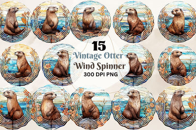 Vintage Otter Wind Spinner Sublimation Regulrcrative 