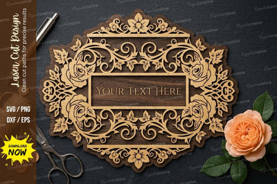 Vintage Oval Frame laser Cut svg Cutting file SVG Regulrcrative 