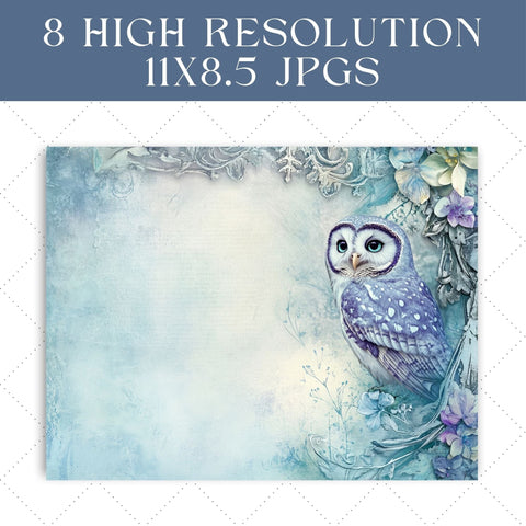 Vintage Owl Junk Journal Paper | Printable Junk Journal Paper SVG Paige Cole Studio 