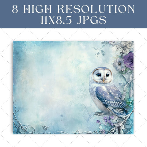 Vintage Owl Junk Journal Paper | Printable Junk Journal Paper SVG Paige Cole Studio 