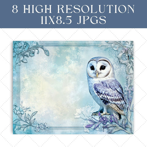 Vintage Owl Junk Journal Paper | Printable Junk Journal Paper SVG Paige Cole Studio 