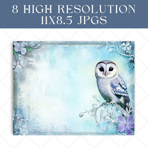 Vintage Owl Junk Journal Paper | Printable Junk Journal Paper SVG Paige Cole Studio 