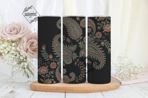 Vintage Paisley Floral Tumbler Wrap Sublimation sassyprint 