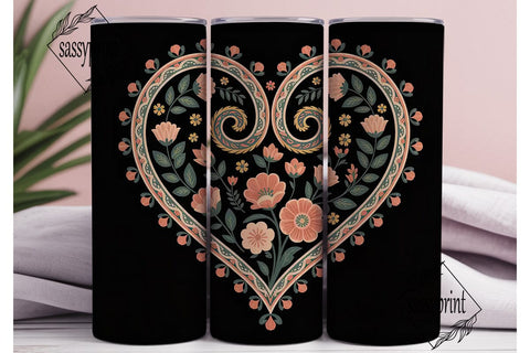 Vintage Paisley Floral Tumbler Wrap Sublimation sassyprint 