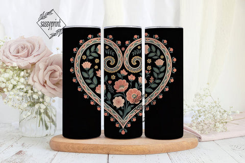 Vintage Paisley Floral Tumbler Wrap Sublimation sassyprint 