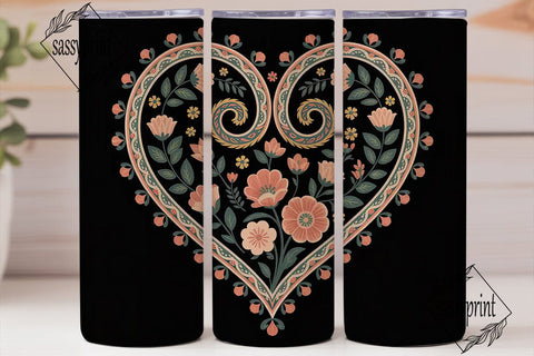 Vintage Paisley Floral Tumbler Wrap Sublimation sassyprint 