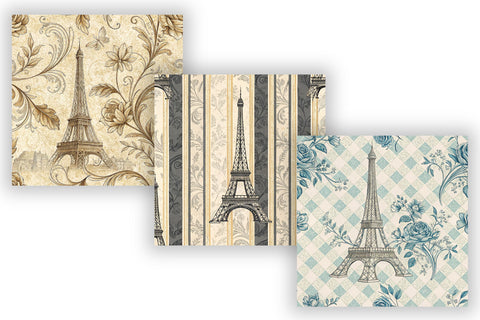 Vintage Parisian Pattern Pack, French Chic Seamless Designs, Scrapbooking & Printable Crafts Digital Pattern FloridPrintables 