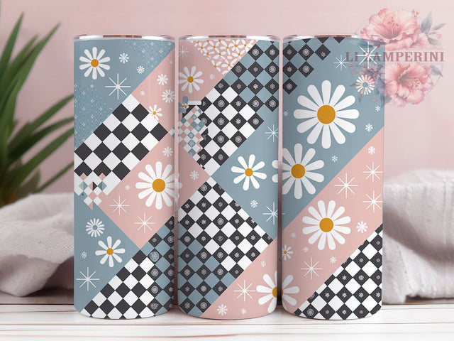 Vintage Patchwork Cute Tumbler, Seamless Wrap, Cute Pattern, Sublimation Art, 20oz Tumbler, Vintage Theme, Elegant Design Sublimation Li Zamperini 