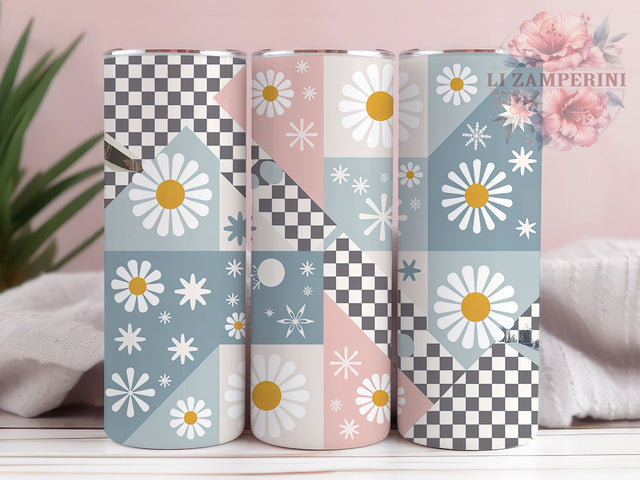 Vintage Patchwork Cute Tumbler, Seamless Wrap, Cute Pattern, Sublimation Art, 20oz Tumbler, Vintage Theme, Elegant Design Sublimation Li Zamperini 