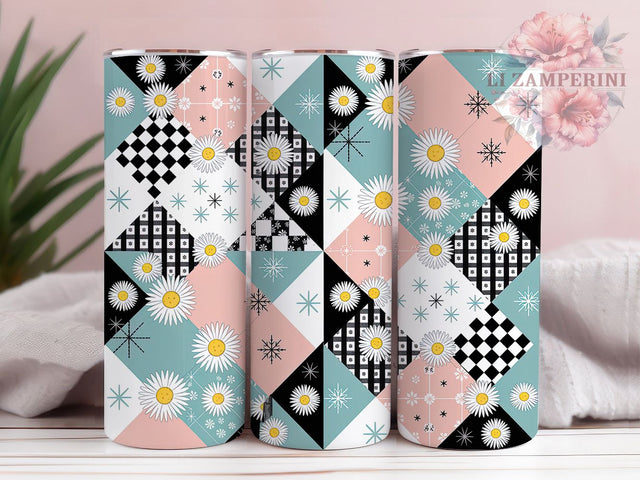 Vintage Patchwork Cute Tumbler, Seamless Wrap, Cute Pattern, Sublimation Art, 20oz Tumbler, Vintage Theme, Elegant Design Sublimation Li Zamperini 