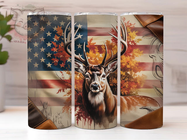 Vintage Patriotic Camo Deer Tumbler, Camo Flag Tumbler, Rustic US Flag Wrap, Patriotic Deer Wrap, Country Camo Wrap, Sublimation Design, Trendy Gift Idea Sublimation Lara' s Designs 