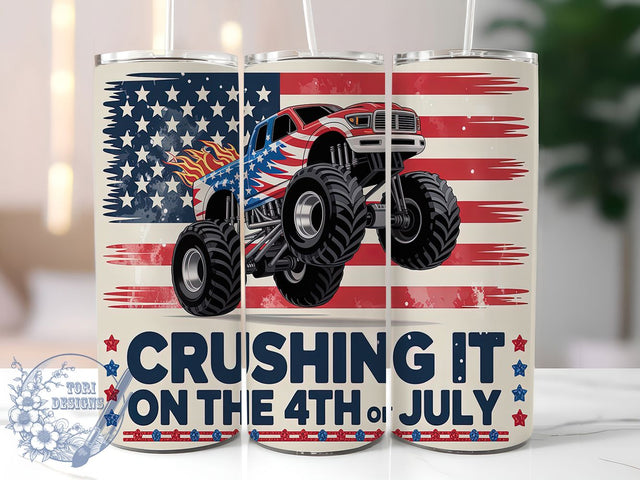 Vintage Patriotic Truck Tumbler, Fourth July Vehicle, American Pickup Gift, Independence Truck Design, USA Vintage Truck, Country Patriotic Cup, Sublimation Template Sublimation ToriDesigns 