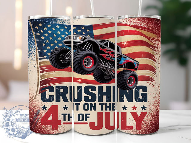 Vintage Patriotic Truck Tumbler, Fourth July Vehicle, American Pickup Gift, Independence Truck Design, USA Vintage Truck, Country Patriotic Cup, Sublimation Template Sublimation ToriDesigns 