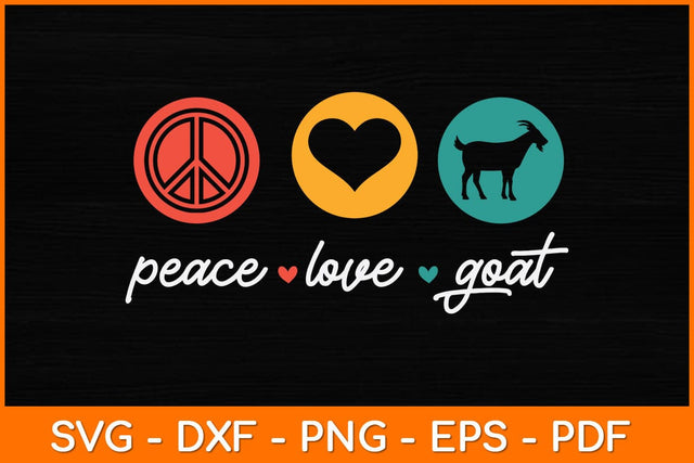 Vintage Peace Love Goat Svg Design SVG artprintfile 