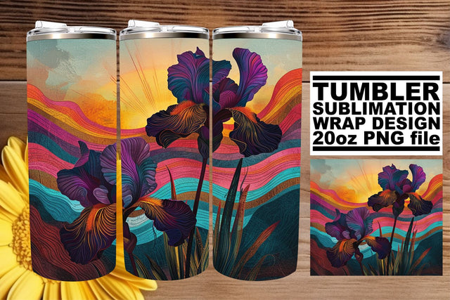 Vintage Petal Paradise: Sublimation 20oz Tumbler Wrap Sublimation afrosvg 