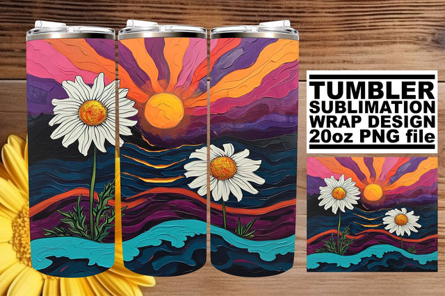 Vintage Petal Perfection: Retro Tumbler Sublimation Sublimation afrosvg 