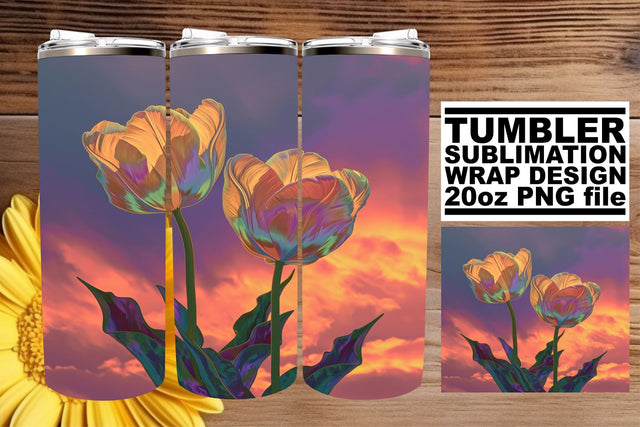Vintage Petal Wonder: Sublimation 20oz Tumbler Wrap Sublimation afrosvg 