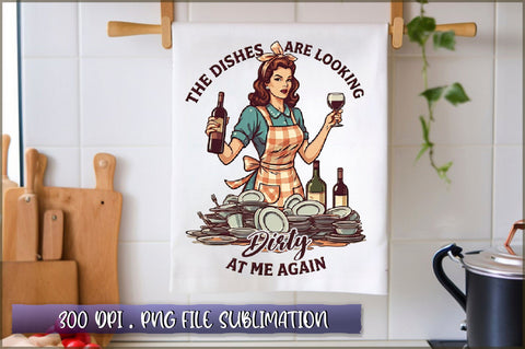 Vintage Pin up Girl Kitchen Towel Bundle Sublimation Shetara Begum 