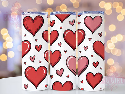 Vintage Pink Hearts Tumbler, Hearts Background Wrap, Romantic Pink Cup, 20oz Sublimation Wrap, Stylish Vintage Heart Design Tumbler, Artistic Pink Hearts Cup, Sweet Valentine Theme Wrap Sublimation SvggirlplusArt 