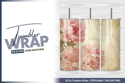 Vintage pink peonies on textured background Sublimation Regulrcrative 