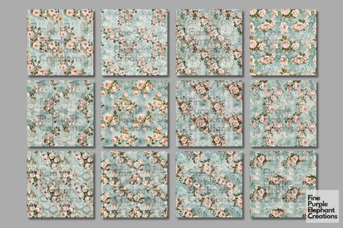 Vintage Pink Rose Lace Digital Paper | Delicate Romantic Sublimation Digital Pattern Fine Purple Elephant Creations 