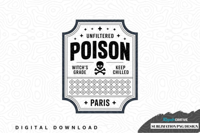 Vintage poison label sublimation png design Sublimation Regulrcrative 
