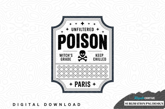 Vintage poison label sublimation png design Sublimation Regulrcrative 