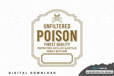 Vintage poison label sublimation png design Sublimation Regulrcrative 