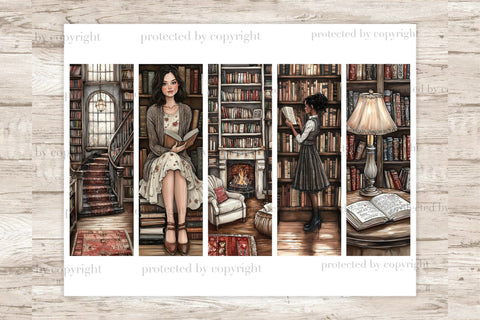 Vintage Printable Bookmarks | Book Lovers Digital Download SVG GlamArtZhanna 