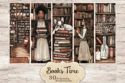 Vintage Printable Bookmarks | Book Lovers Digital Download SVG GlamArtZhanna 
